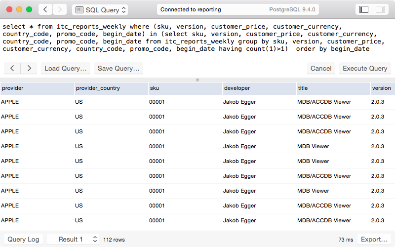 SQL Query View