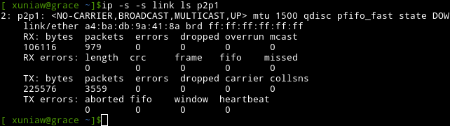 ip link statistics