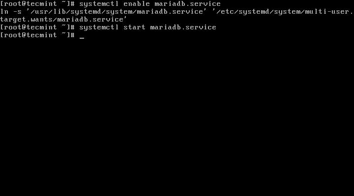 Enable Start MariaDB System Boot