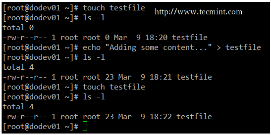 touch command example