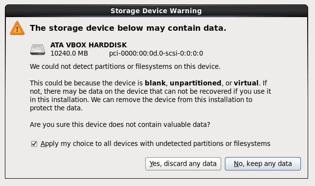 Storage Device Warning