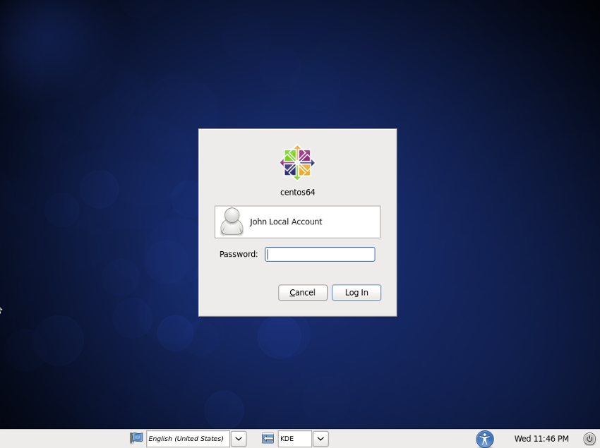 GUI Login Screen Centos 6.4