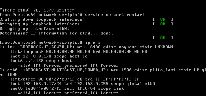 network Config Centos 6.4