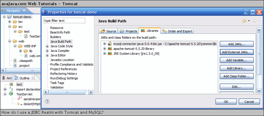 MySQL jar file added to project build path
