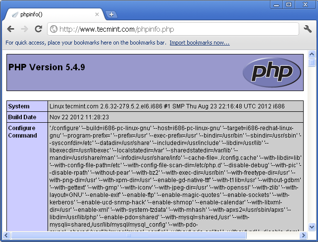 Install PHP 5.4.9