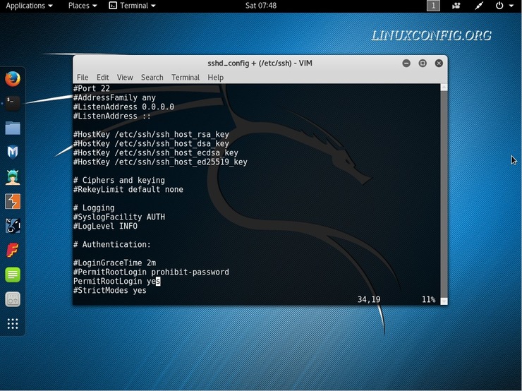 kali linux enable ssh root access