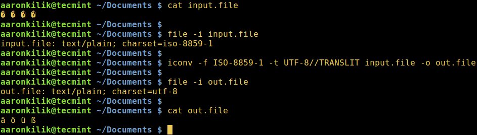  Linux н ISO-8859-1 תΪ UTF-8