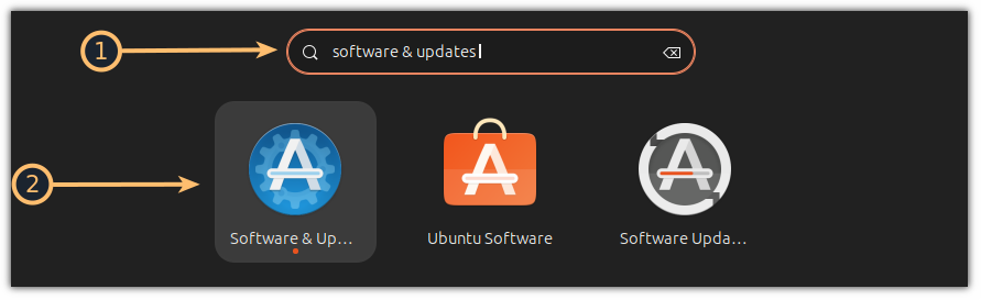 search for software and updates from the system menu